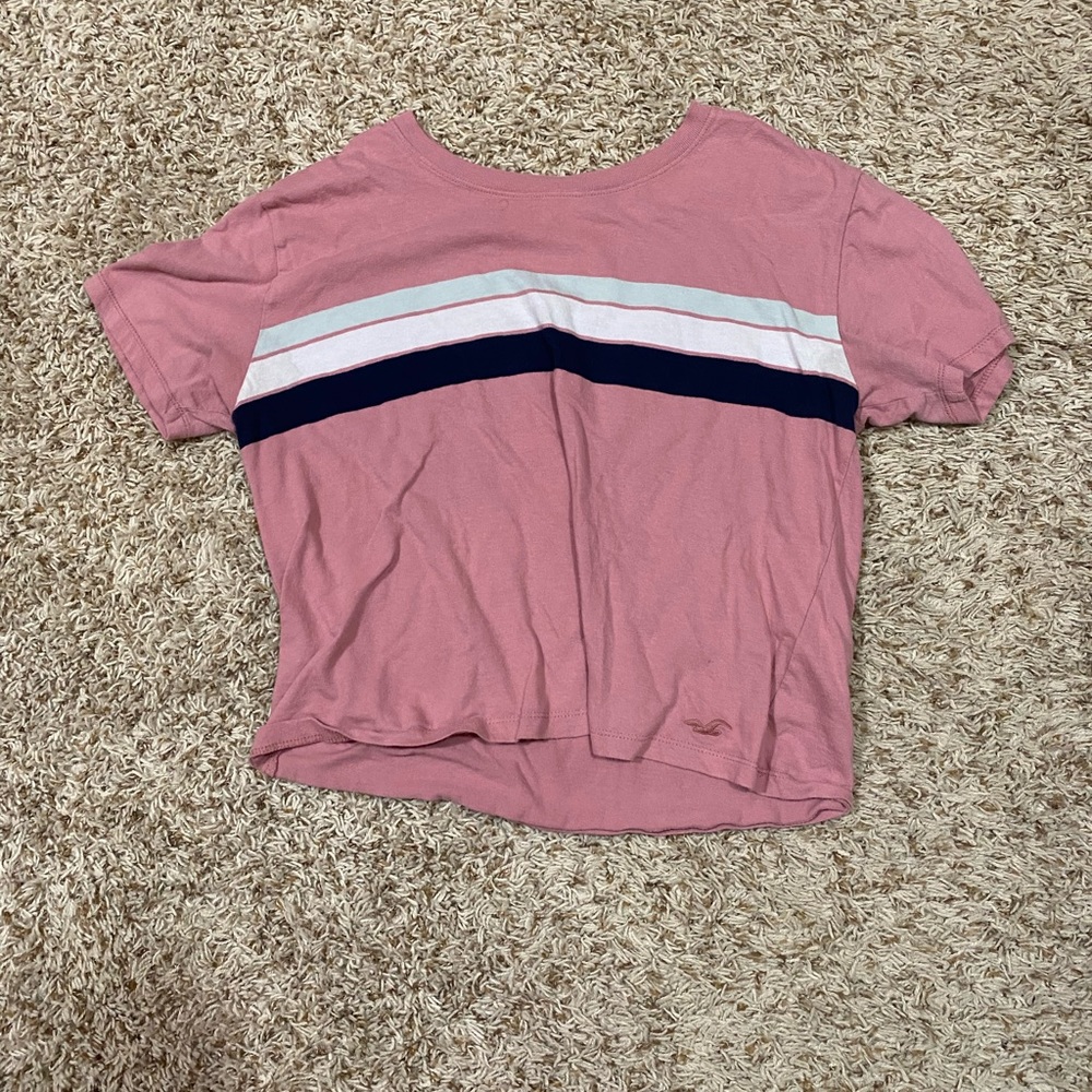 Striped Hollister crop striped tee